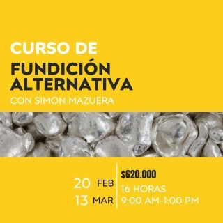 Próximamente! Inscripciones abiertas para nuestro curso de Fundiciones Alternativas con el maestro @simonmazuera.jewellery

🔸Explora técnicas únicas como tierra delf, hueso de jibia, fundición en agua, piedra pómez y madera. Cada una ofrece una variedad de texturas y posibilidades creativas en el metal ¡haciendo que cada pieza sea única!

Este es un curso 100% práctico, con el acompañamiento y asesoría de nuestro maestro Simón Mazuera en cada paso del proceso.

4 VIERNES
20 y 27 DE FEBRERO Y 6 y 13 de MARZO
9:00 AM a 1:00 PM
$620.000